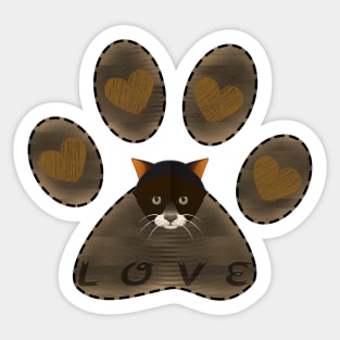 Love Paw cat Sticker